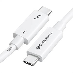 lot 16189 image: Cable Matters Intel Certified 40Gbps Active Thunderbolt 4 Cable 6.6 ft with 100W Charging and 8K Video, White - Fully Compatible with USB CUSB-C, USB4, and Thunderbolt 3