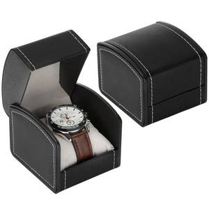 lot 16198 image: BAOPEND Luxury Single Watch Gift Box with Removable Pillow, PU Leather Single Watch Case Wristwatch Jewelry Storage Display Holder Cases for Men and Women (Black)