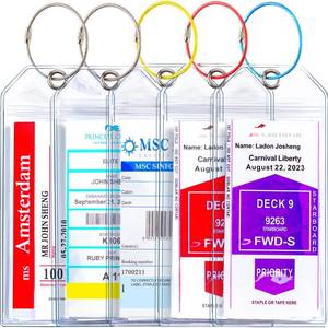 lot 16204 image: Cruise Ship Essentials for Carnival, Princess, NCL, MSC by JOLLYANTS, Cruise Luggage Tag Holders, Cruise Must Haves Waterproof & Reusable