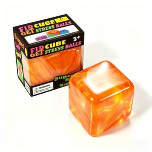 lot 16225 image: 1 Pack Fidget Toys Squishy Stress Cube, Stress Balls for Kids Adults Squishies Stress Relief, Ice Sugar Sensory Toys for Kids with Autism, Fidgets for Classroom Prize Toys(Orange,1 Pack)