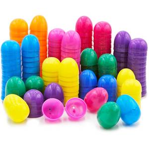lot 16232 image: The Dreidel Company Fillable Easter Eggs 50-Pack with Hinge Bulk Colorful Bright Plastic Easter Eggs, Perfect for Easter Egg Hunt, Suprise Egg, Easter Hunt, 2.25 Assorted Colors (50-Pack)