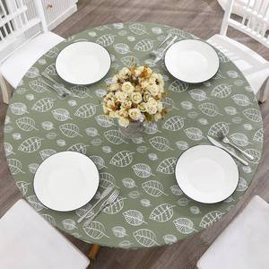 lot 16260 image: Walrus Round Vinyl Fitted Tablecloth with Flannel Backing Elastic Edge Design Table Cover Waterproof Oil-Proof PVC Table Cloth Stain-Resistant Best for 37-44 Round