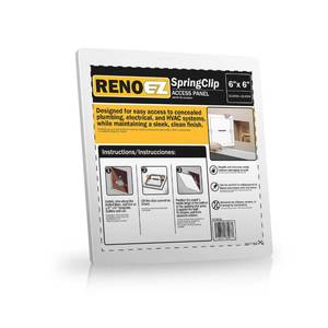lot 16293 image: RenoEZ Access Panel For Drywall - 6x6 inch - No Tools Required - Wall Hole Cover - Access Doors For Drywall - Spring Loaded for Wiring  HVAC  Plumbing - Textured White (1)