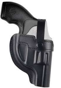 lot 16297 image: Top-Grain Leather OWB J Frame Revolver Holster Fits Taurus Model 327 605 856 905 942 for S&W 60 360PD 442 637 640 642 fits SP101 for 2 & 2.25 Barrel, Black