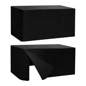 lot 19342 image: HolidayIdeas Fitted Table Covers - 96 x 30 Inch - 2 Pack Rectangle Tablecloths, Versatile Polyester Fabric Table Cloth for Parties, Holiday Dinner, Trade Show (Black)