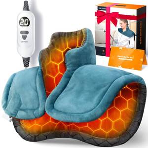 lot 19370 image: Graphene-Infused Heating Pad 3X Deeper Pain Relief, Weighted Instant Heating Pads for Neck and Shoulders, Heated Wrap w 6 Heat Options 4 Auto-Off Timer, Gifts for Mom Women Christmas Birthday