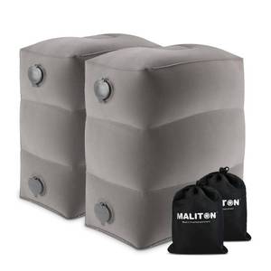 lot 19397 image: Inflatable Foot RestLeg Pillow  Adjustable Height  Make a Flat Bed for Kids and Toddlers  Great for Airplane, Train, car,Travel ��Grey, 2 Pack��