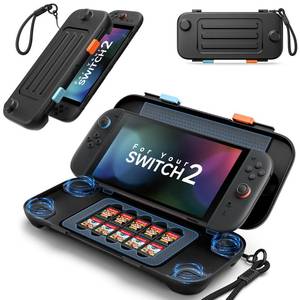 lot 19410 image: JSAUX Hard Carrying Case for Nintendo Switch 2 (2025), PC Protective Shell for Switch 2 Storage, Dustproof, Portable, Travel, Built-in 10 Game Card Slot - Black PC0126