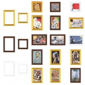 lot 20142 image: 112 Scale 15 pcs Miniature Dollhouse Picture Frames with Classic Mini Paintings, Dollhouse Decor Accessories Mini Framed Art