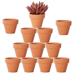 lot 20155 image: Yishang 1.9 Inch Tiny Terracotta Pots Pack of 12-Small Mini Clay Pots with Drainage Holes Flower Nursery Terra Cotta Planter for Tiny Cactus Herb lithop,Succulent Plants,Crafts,Wedding Favor