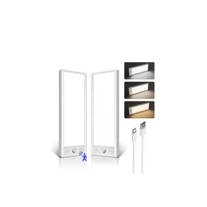 lot 20157 image: EZVALO 3000mAh Under Cabinet Lighting Wireless, 150LM Super Bright Motion Sensor Light, Rechargeable Under Counter Lights for Kitchen, Dimmable Closet Light with 3-Inch Ultra-Wide Panel 2Pack