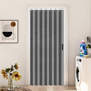 lot 20161 image: Vatge Closet Curtain for Open Closet, Pleated Folding Curtains for Doorway, Privacy Room Divider for Separation,1 Panel with Tieback, W39 x L78, Grey
