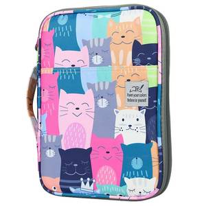 lot 20173 image: YOUSHARES 96 Slots Colored Pencil Case, Large Capacity Pencil Holder Pen Organizer Bag with Zipper for Prismacolor Watercolor Coloring Pencils, Gel Pens for Artist (Learning Cat)