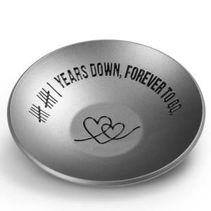 lot 20175 image: ROINS 11 Year Anniversary Steel Gifts For Her Him, 11th Wedding Anniversary For Wife Husband, 4 Metal Ring Holder Dish Jewelry Tray - Unique Decoration Ideas Steel Gift For Men Women Couple