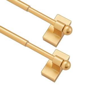 lot 20181 image: Magnetic Curtain Rods Multi-Use Adjustable Appliance Metal Doors Magnetic Rods, 9-16 Inch, 12 Inch Diameter, 2 Pack,Gold