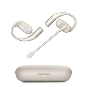 lot 20184 image: Emerson NoiseZero Open-Ear Earphones wCharging Case and USB-C Cable, Smart AI 100dB ENC Microphone Cancelling 99.999% Noise, Max Privacy, Wireless Bluetooth Earbuds, IPX4, Gym, Work, Travel - White