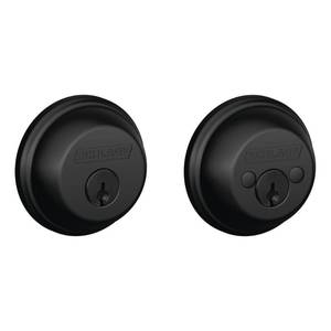 lot 20192 image: SCHLAGE B62N622 Deadbolt, Keyed 2 Sides, Matte Black