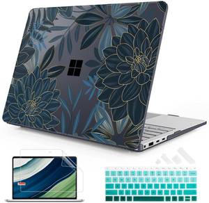 lot 20196 image: Mektron Case for 13.8 Microsoft Surface Laptop 7 2024 Surface Laptop 13.8 Inch Cover Fits Model 2036, Keyboard Cover Screen Protector Dust Plugs, Dahlia Flower C035