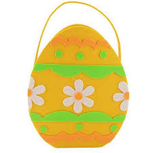 lot 6412 image: hhdatc 2-Pack Easter Egg Basket Bags Canvas Tote Buckets with Flower Stripe Design & Handles for Egg Hunts, Candy & Gifts