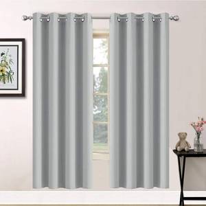 lot 2261 image: Yakamok Soft Room Darkening Light Gray Blackout Curtains Thermal Insulated Grommet Curtain Panels for Bedroom, 52W x 63L,Light Grey, 2 Panels