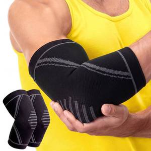 lot 2282 image: PhysFlex Elbow Brace 2 Pack for Tennis & Golfers Elbow Pain Relief - Elbow Compression Sleeve for Weightlifting, Workout, Fitness, Arthritis, Bursitis - Tendonitis Elbow Brace for Men & Women