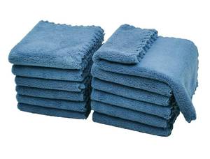 lot 2305 image: Kyapoo Baby Washcloths 12 Pack 12x12 Inches Microfiber Coral Fleece Extra Absorbent and Soft for Newborns, Infants and Toddlers-Navy Blue