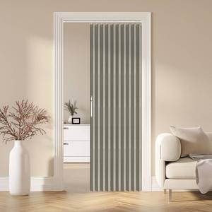 lot 2306 image: AJAZZ 100% Blackout Accordion Door Magnetic Door Curtain Folding Closet Doors Curtain Invisible Applicable Bedroom Room Living Room Doorway ��Grey 42 W x 78 L 1 Panel