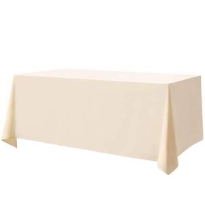 lot 2309 image: Surmente Ivory Tablecloth 90 x 132-inch Rectangular Polyester Table Cloth for Weddings, Banquets, or Restaurants