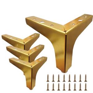 lot 2316 image: M MIMHOOY 4 Inch Furniture Legs, Set of 4 Metal Furniture Legs Modern Triangle Feet Luxury Gold for Sofa Cabinet Cupboard Couch Chair Ottoman