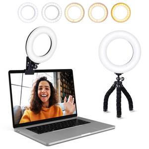 lot 2324 image: Video Conference Lighting Kit, Ring Light Clip on Laptop Monitor with 5 Dimmable Color & 5 Brightness Level for Webcam LightingZoom LightingRemote WorkingSelf Broadcasting and Live Streaming, etc.