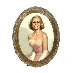 lot 2332 image: FAGTIKY Vintage Oval Picture Frame,Classic Ornamental Photo Frame Antique Frame with Intricate Carvings,Tabletop Display and Wall Mount,Real Glass Front,Old-Fashion (Bronze Gold, 2.5x3.5)