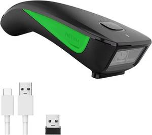 lot 2343 image: NETUM Mini Barcode Scanner Bluetooth Compatible, Small Portable USB Bar Code Scanner for Inventory, 2.4G Cordless Image Reader for Tablet iPhone iPad Android iOS PC POS (1D-C740-Green)