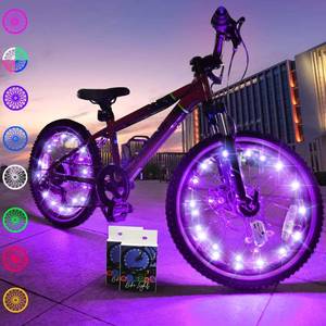 lot 2365 image: TINANA 2 Tire Pack LED Bike Wheel Lights Ultra Bright Waterproof Bicycle Spoke Lights Cycling Decoration Safety Warning Tire Strip Light for Kids Adults Night Riding