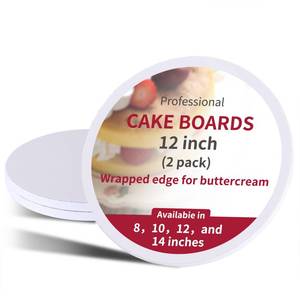lot 2369 image: PFAMKEER 2 Pcs Cake Boards 12 Inch Round,White Sturdy 12 Inch Cake Drum,12 Inch Cake Boards,Disposable Cake Plates,Corrugated Cake Base Cake Drums for Fathers Day