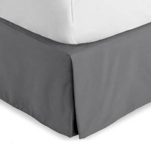 lot 2371 image: Bare Home Queen Bed Skirt - 15-Inch Tailored Drop Easy Fit - Bed Skirt for Beds - Center & Corner Pleats (Queen, Grey)
