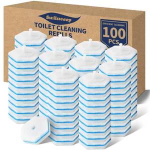 lot 3176 image: Swilsweep 100 Count Toilet Bowl Wand Refills, Disposable Toilet Cleaner Refills, Disposable Wand Heads Compatible with Clorox and the Most Toilet Brushes