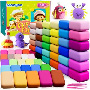 lot 3177 image: Ixiaoyoo Air Dry Clay for Kids, 60 Colors Modeling Magic Clay, Safe & Non-Toxic, DIY Model Arts & Crafts Kit with Sculpting Tools, Birthday&Christmas Toy Gift for 3-12 Years Old Boys Girls Kids