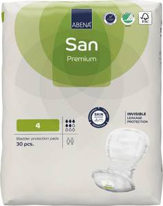 lot 3182 image: Abena San Premium Incontinence Pads, Moderate Absorbency, (Sizes 4 to 7), Size 4, 30 Count