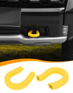 lot 4300 image: Hoolcar Yellow Tow Hook Covers Fit for 2014-2024 2025 Chevy SilveradoGMC-Sierra Front Bumper Tow Hooks Rubber Protector Trim Exterior Accessories