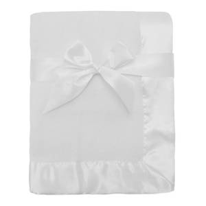 lot 4313 image: American Baby Company Fleece Blanket (30 x 40) with Silk-Like Satin Trim, Soft, Warm & Cozy, White, for Boys and Girls, Perfect for Baby Carrier, Stroller, Travel and Gifting