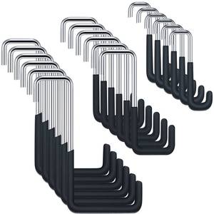 lot 4337 image: Hotop 18pcs Rafter Hanger Heavy Duty Large S Hooks Rafter Hanger for Garage Ladder Bike Fence Storage Organizer Hooks S Shaped Hooks Hanging Hangers Hooks (Large, Medium, Small), Black
