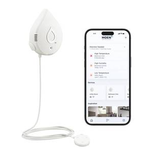 lot 4358 image: Moen Flo Smart Water Leak Detector, Drip or Flood Sensor Alarm for Home, 1-Pack, White, 920-004