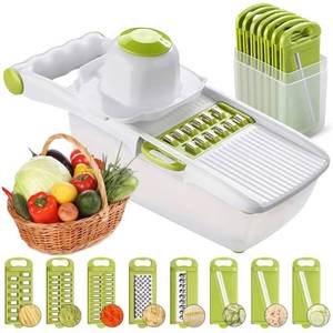 lot 4369 image: Mandoline Slicer for Kitchen, Adjustable Mandoline Food Slicer, Vegetable Slicer, Potato, Onion, Cucumber, Veggie Slicer, Multifunctional Vegetable Chopper with Container, Essential Kitchen Gadgets