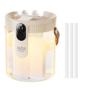 lot 4370 image: DIGIX Small Portable Humidifiers for Bedroom, 1.4L Top Fill Cool Mist Humidifier for Home Office Travel, 3 Mist Modes, Auto Shut Off, Night Light, Easy to Clean Quiet Humidifier for Baby Plant (Beige)