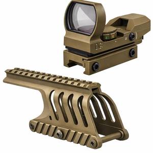 lot 4376 image: GOTICAL Saddle Scope Mount for 12GA 870 with Reflex Sight Red Green Reticles with Weaver Picatinny Rail Mount (DE Saddle Mount & Reflex Sight)
