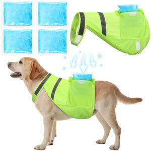 lot 4391 image: Aliceset 2 Pcs Dog Cooling Vest with 4 Recyclable Ice Pack Summer Outdoor Dog Cooling Harness Pet Adjustable Jacket Cooler(Extra Large)