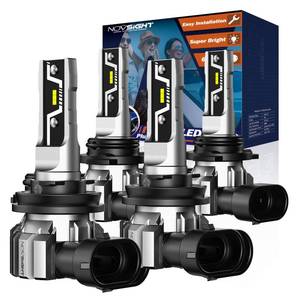 lot 4401 image: NOVSIGHT H11 9005 LED Light Bulbs - 500% Super Brighter 6500K Cool White, Fanless Light, 11 Design, Plug and Play 3 Mins Installation, H8 HB3 Automotive Fog Lamps, Pack of 4 (2 Years) ONLY ONE