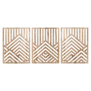 lot 5125 image: 3PCS Wood Mountain Wall Art, Modern Wooden Panel Mountain Wall Decor, Decorative Forest Nature Abstract Line Minimalist Wall Art for Living Room Bedroom Farmhouse, 16.5x 12.5in (Light brown)