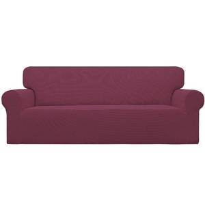 lot 5143 image: Easy-Going Stretch Sofa Slipcover 1-Piece Sofa Cover Furniture Protector Couch Soft with Elastic Bottom for Kids, Polyester Spandex Jacquard Fabric Small Checks (Sofa, ASH Rose)