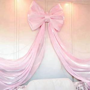 lot 5146 image: Large Pink Bow Birthday Decorations, 32 x 71 Big Bow Themed Backdrop Room Wall Decor Wedding Engagement Bachelorette Baby Shower Bridal Christmas Tree Decoration (Large)